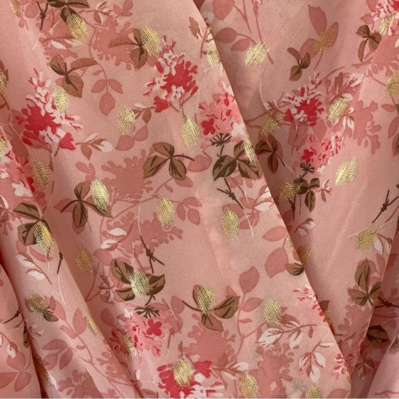 Sublime Collection Powder Pink Floral Fairy Surplice Chiffon Dress Size S/M - Picture 5 of 10